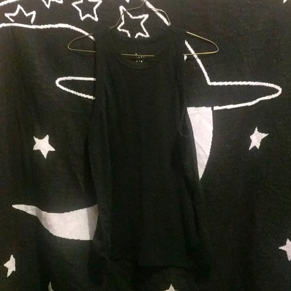 Black, high neck tank top